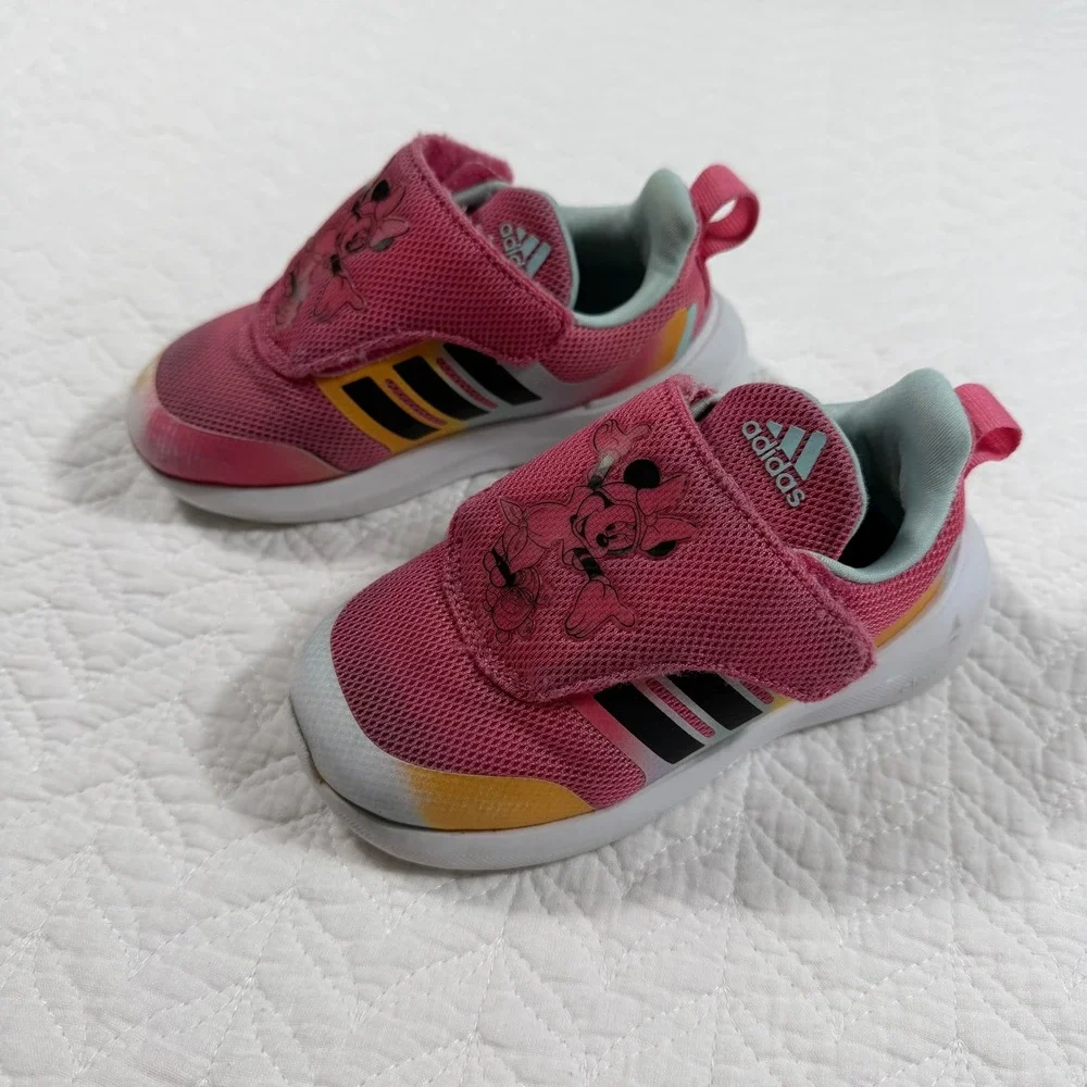 Kids Adidas Minnie Mouse Pink Running Shoes Size 7.5K‎ Toddler Girls